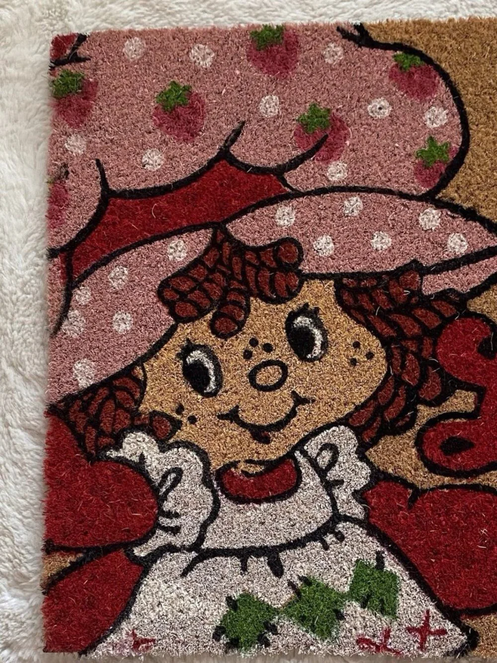 Strawberry Shortcake Valentines LOVE‎ Welcome Coir Doormat 18” X 30” NEW